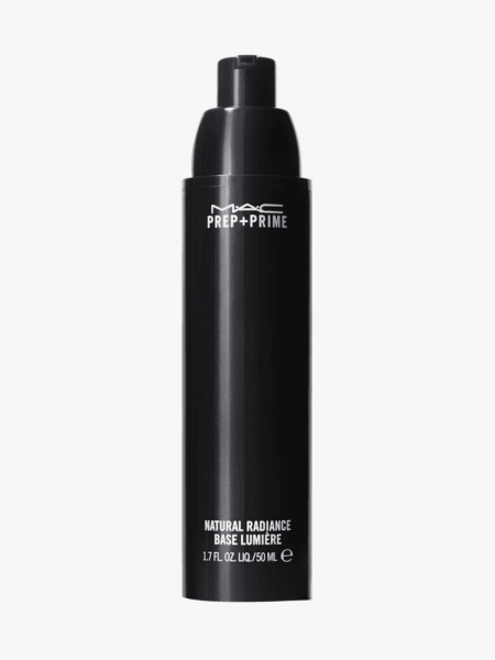 Mac Cosmetics Prime and Prep Radiance Primer in branded component on a light gray background