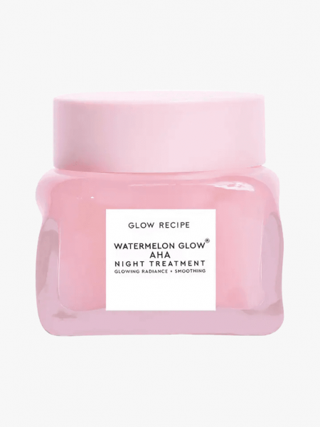 Glow Recipe Watermelon Glow AHA Night Treatment in branded component on a light gray background
